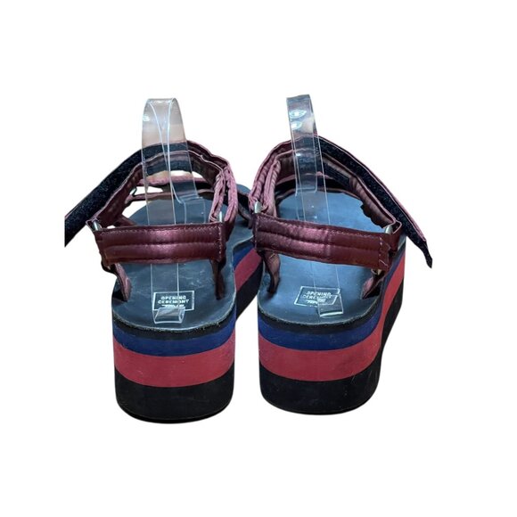 Teva Opening Ceremony Womens Platform Sandals Red & Blue  Adjustable Size 10 - Picture 4 of 11